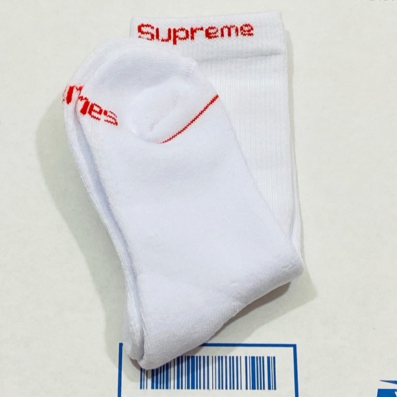 white supreme socks